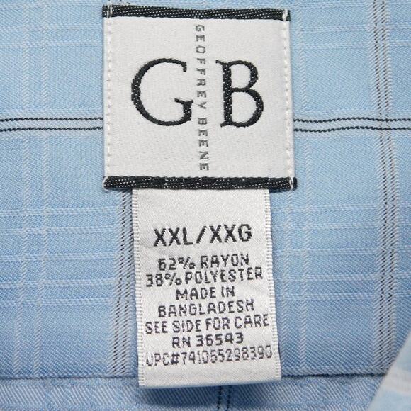 Geoffrey Beene Polyester Rayon Short Sleeve Button Shirt Mens XXL - Picture 2 of 3